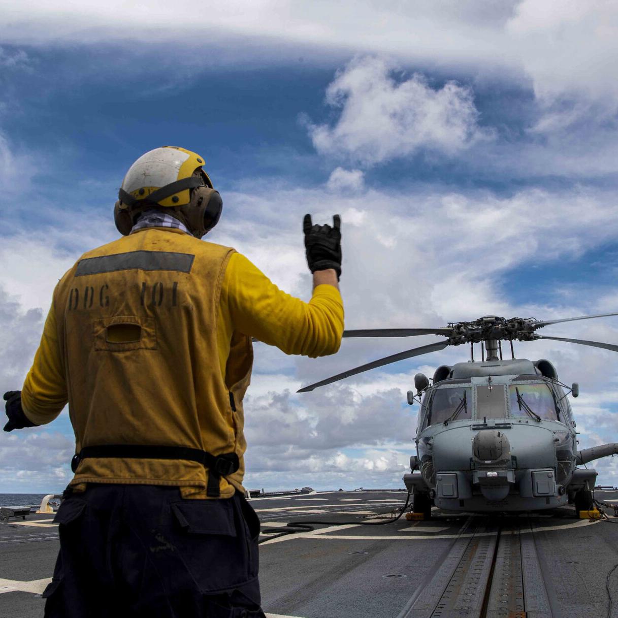 Steinhaus aboard USS Gridley